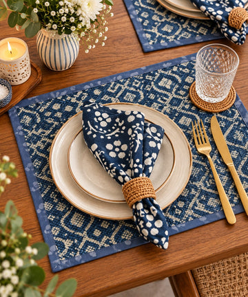 Neel Jal – Hand Block Print Mat & Napkin Set