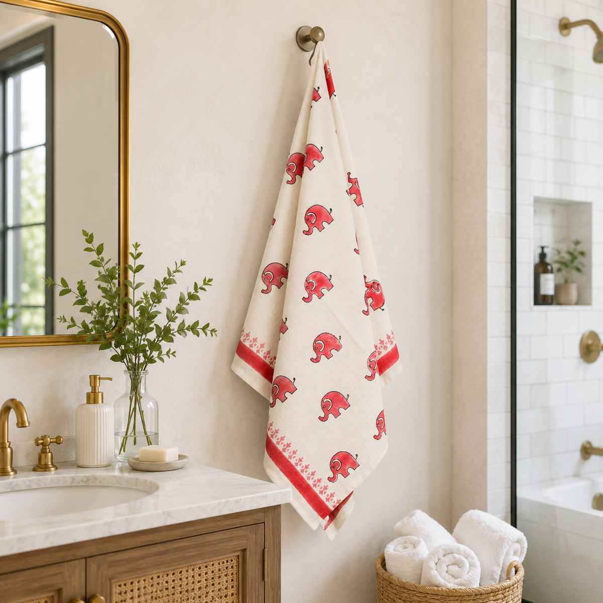 Little Jumbo - Pure Cotton Hand Block Print Kids Towel