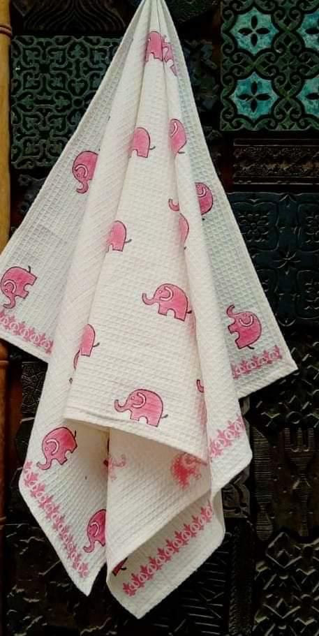 Trunk Tales Pure Cotton Hand Block Print Kids Towel