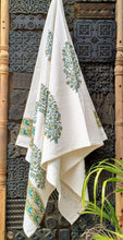 Load image into Gallery viewer, Bagh - e - Noor Hand Block Print Pure Cotton Towel
