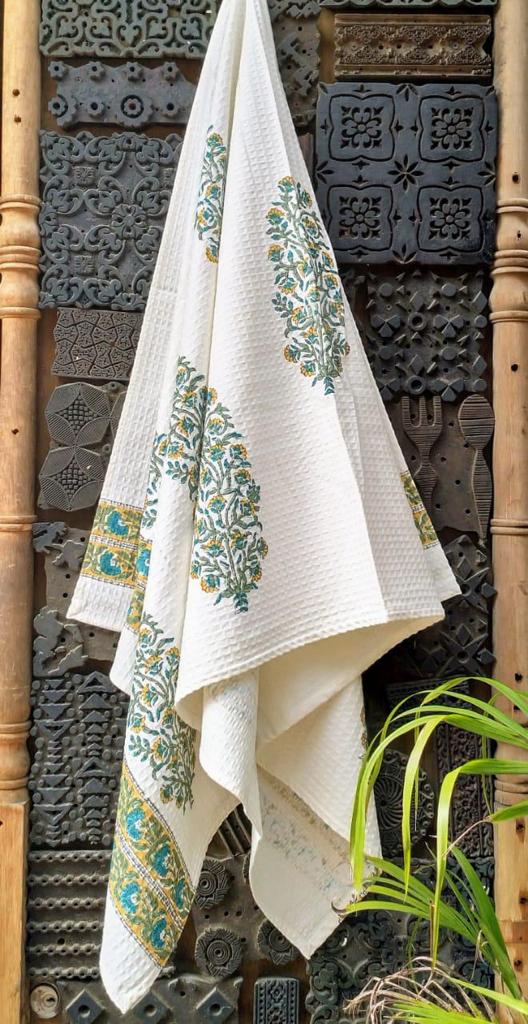 Bagh - e - Noor Hand Block Print Pure Cotton Towel