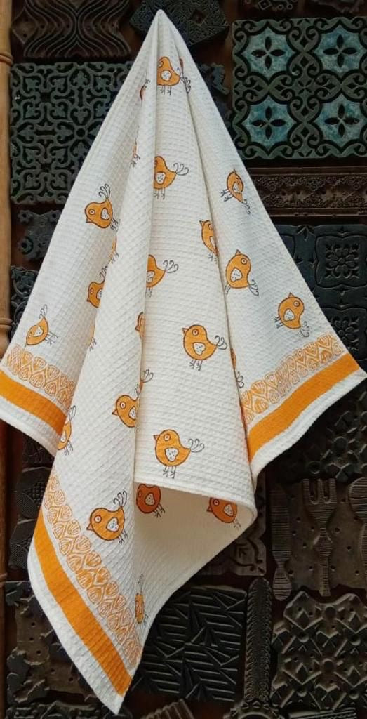 Sunny Sparrow Pure Cotton Hand Block Print Kids Towel