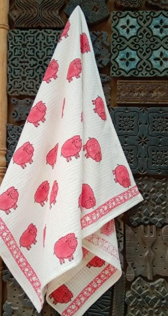 Fluffy Dreams Pure Cotton Hand Block Print Kids Towel