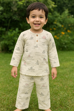 Load image into Gallery viewer, Simmi’s Emporium Ship Ahoy Kids Cotton Night Suit – Hand Block Print Sleepwear Set
