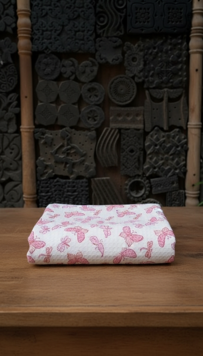 Pankh Pari Pure Cotton Hand Block Print Kids Towel