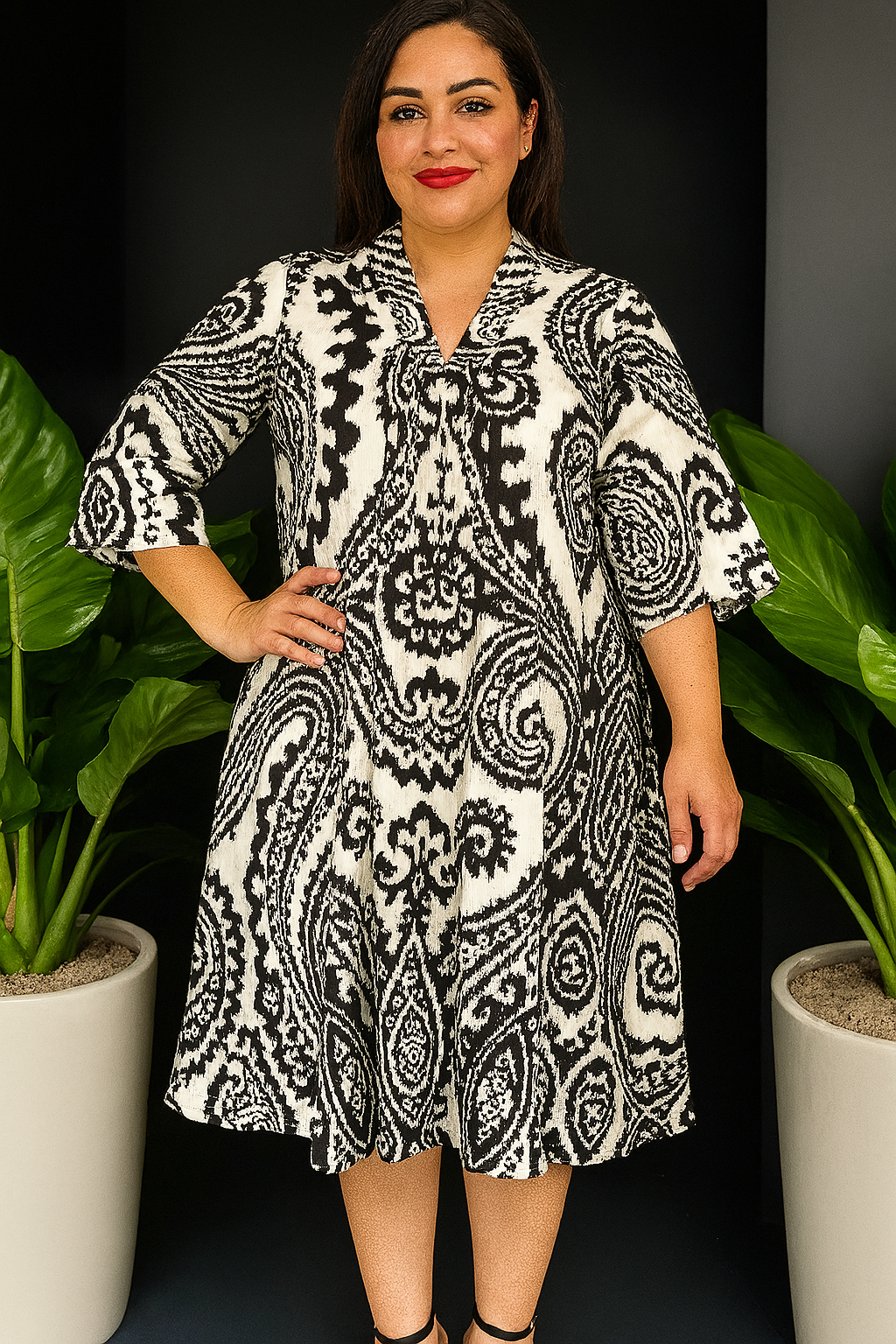 Ink N Ivory Tropical Pure Cotton Dress