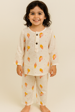 Load image into Gallery viewer, Simmi’s Emporium Sweet Slumbers Kids Night Suit – Hand Block Printed Cotton Sleepwear with Ice Cream Motifs
