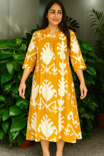 Load image into Gallery viewer, Chhaap Tropical Pure Cotton Dress – Handcrafted Breezy Summer Dress with Artisan Prints
